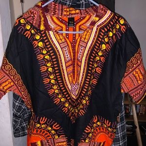 Tribal print shirt with hood